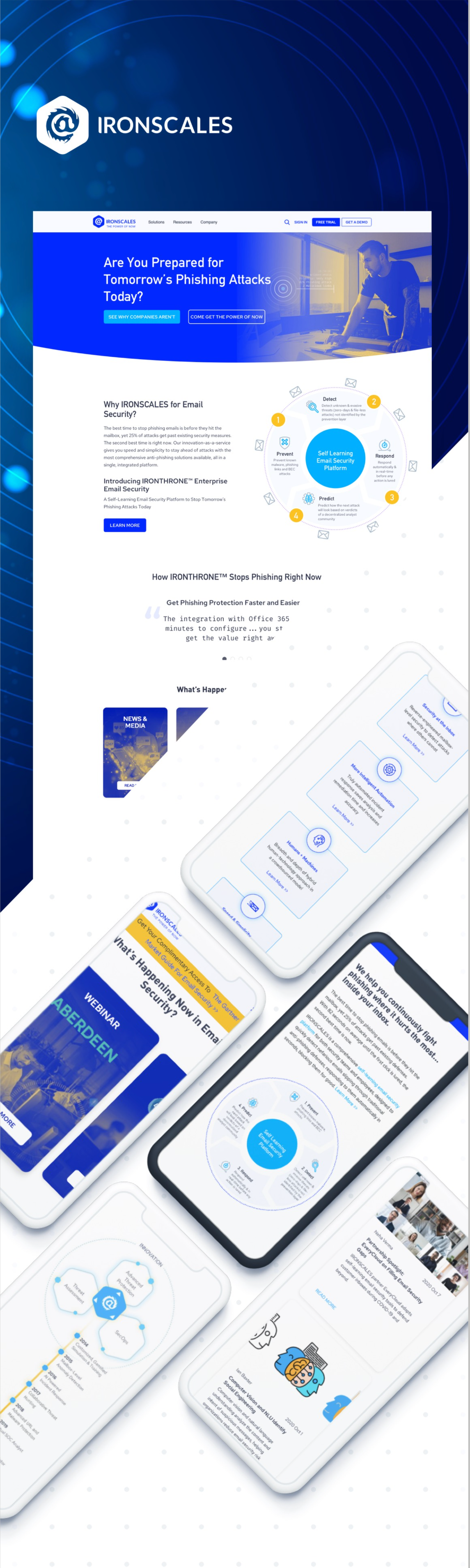 Ironscales marketing site and campaign screens